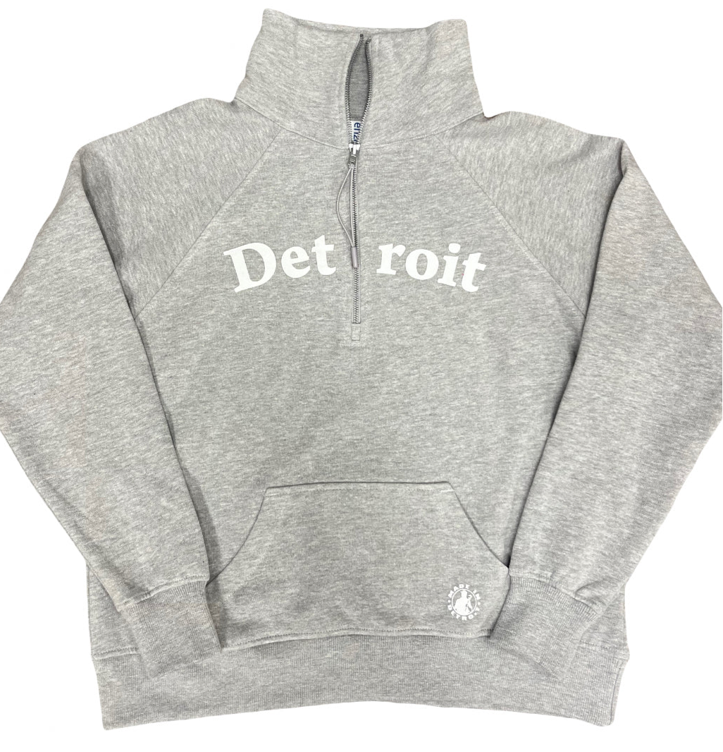 Ladies Detroit Grey Half Zip Fleece