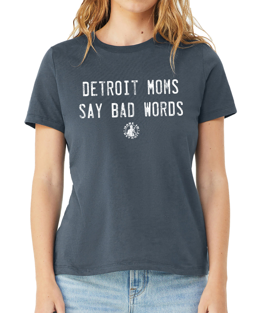 Detroit Moms Say Bad Words Vintage Navy Shirt