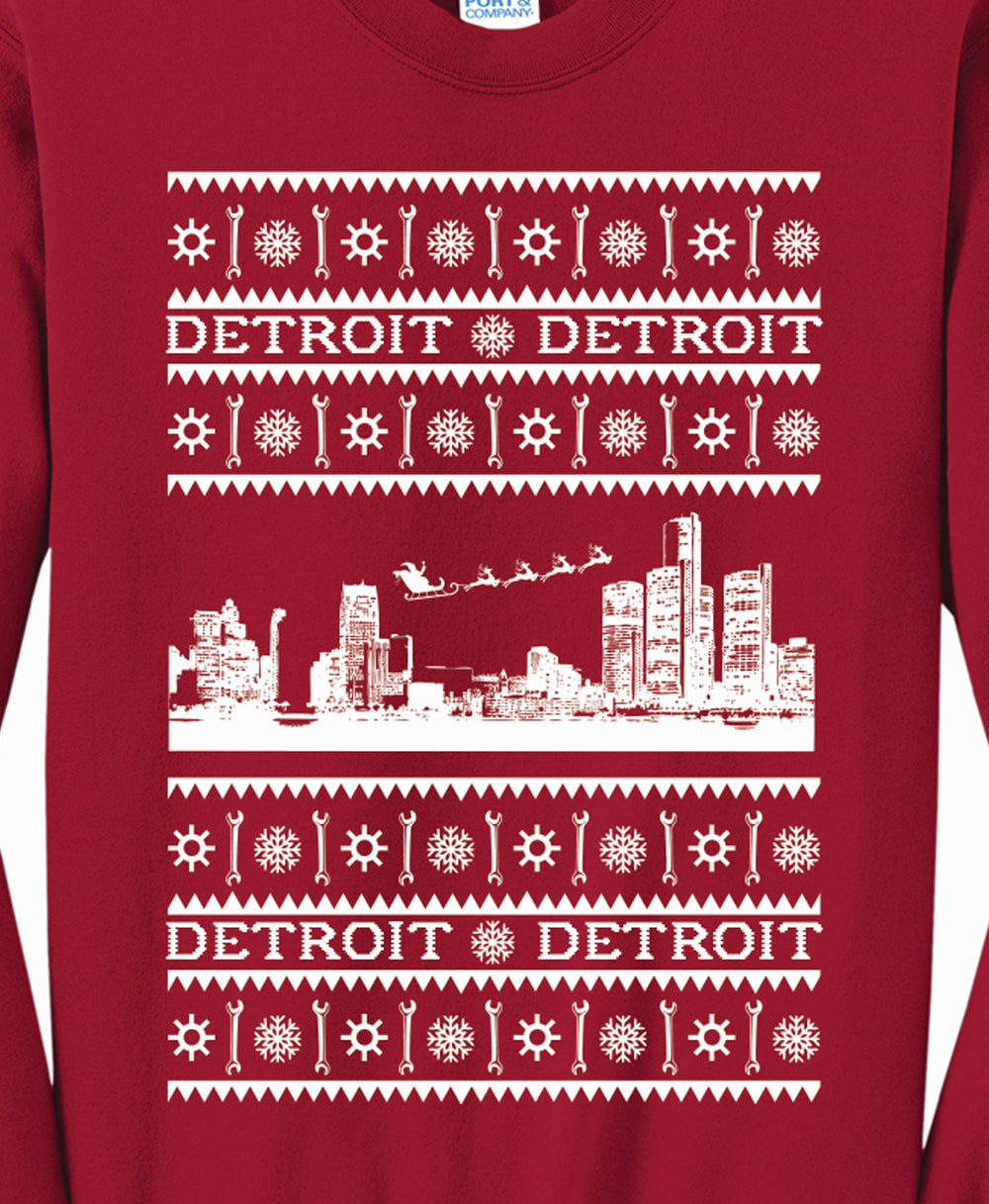 Detroit Skyline Xmas Crewneck