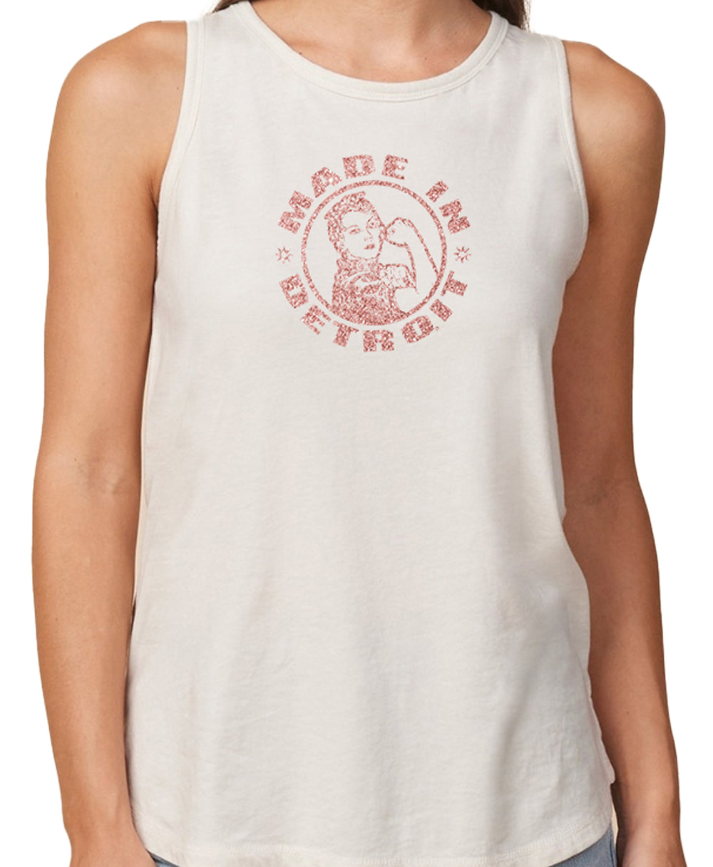 Ladies MID Oyster Shell Relaxed Tank