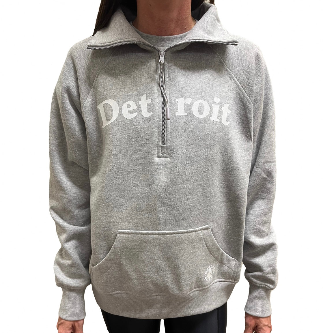 Ladies Detroit Grey Half Zip Fleece