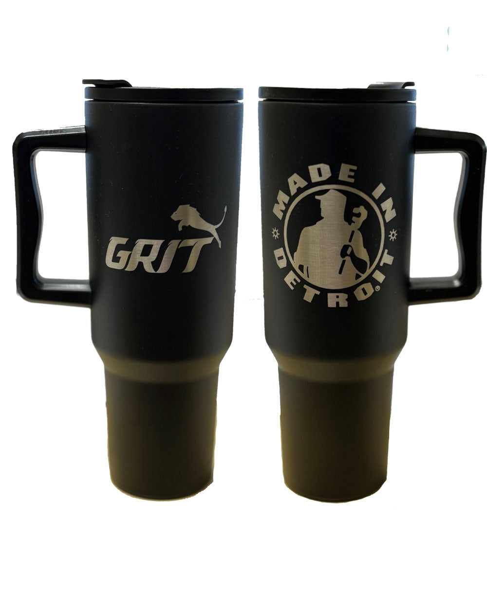 MID/GRIT 40 oz Stainless Tumbler w/ Handle & Straw