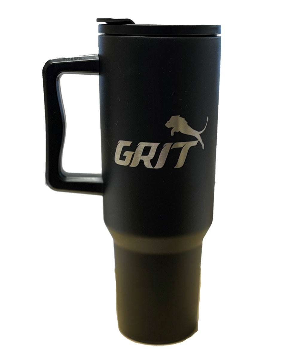 MID/GRIT 40 oz Stainless Tumbler w/ Handle & Straw