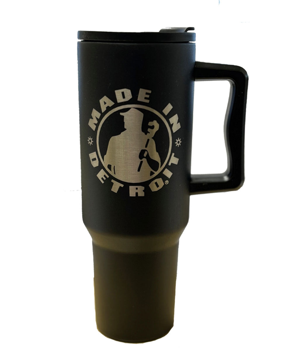 MID/GRIT 40 oz Stainless Tumbler w/ Handle & Straw