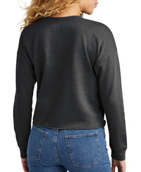 Ladies New Era Rosie Black Heather Crop Crew