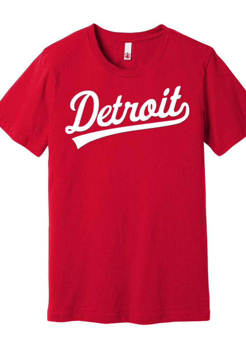 Detroit Tail Script Red Tee