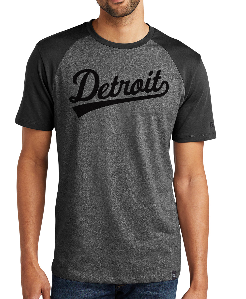 New Era Detroit Tail Script Raglan