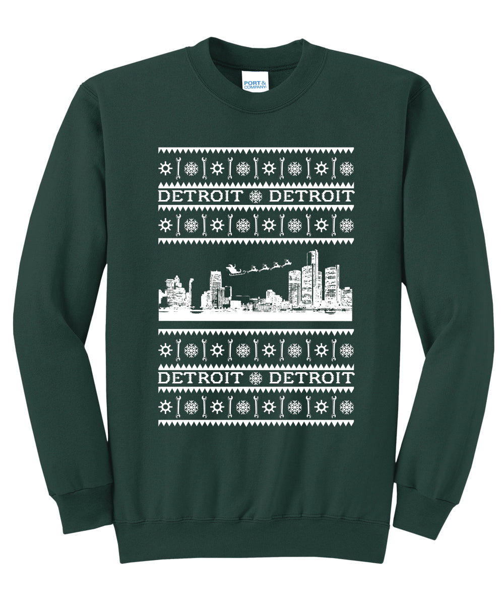 Detroit Skyline Xmas Crewneck