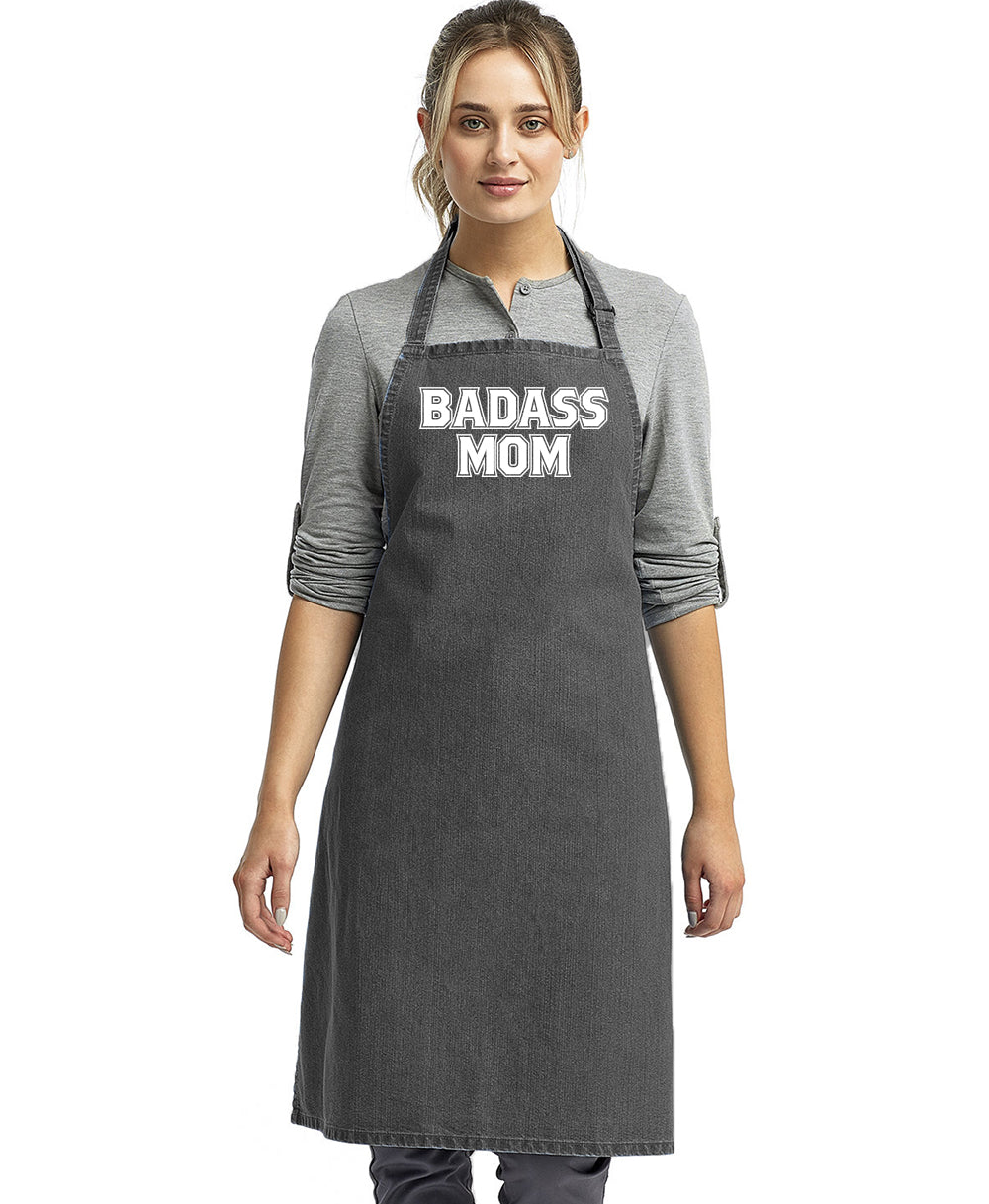 adult dark apron, mom promoted to grandma dark bib apron