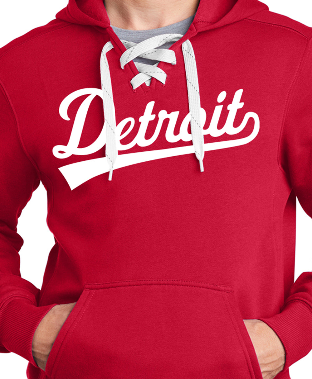 Detroit Tail Script Lace Pullover