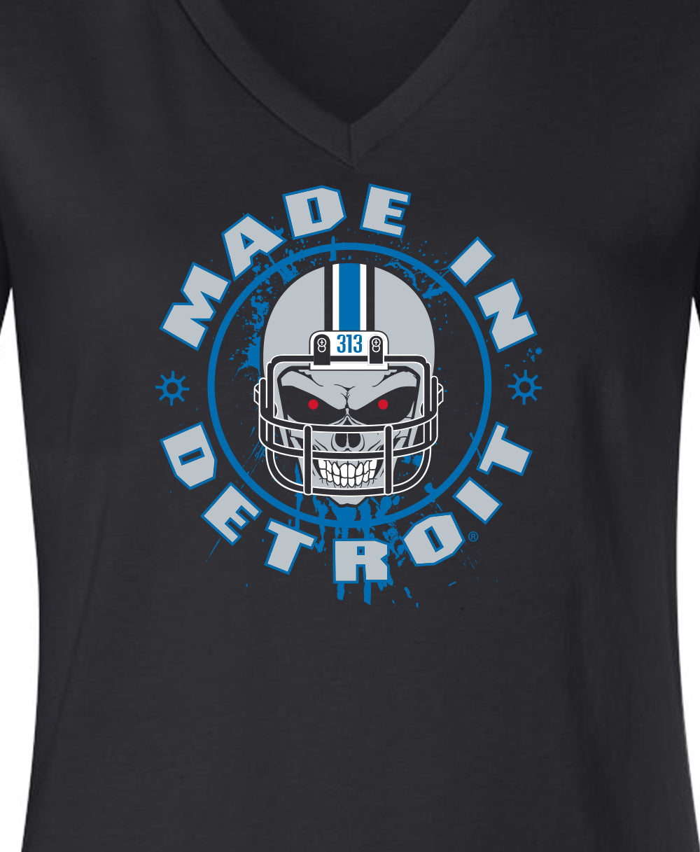 Ladies MID Helmet Skull V-Neck