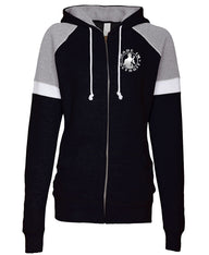 Ladies MID Silver Black/Grey Zip Hoodie