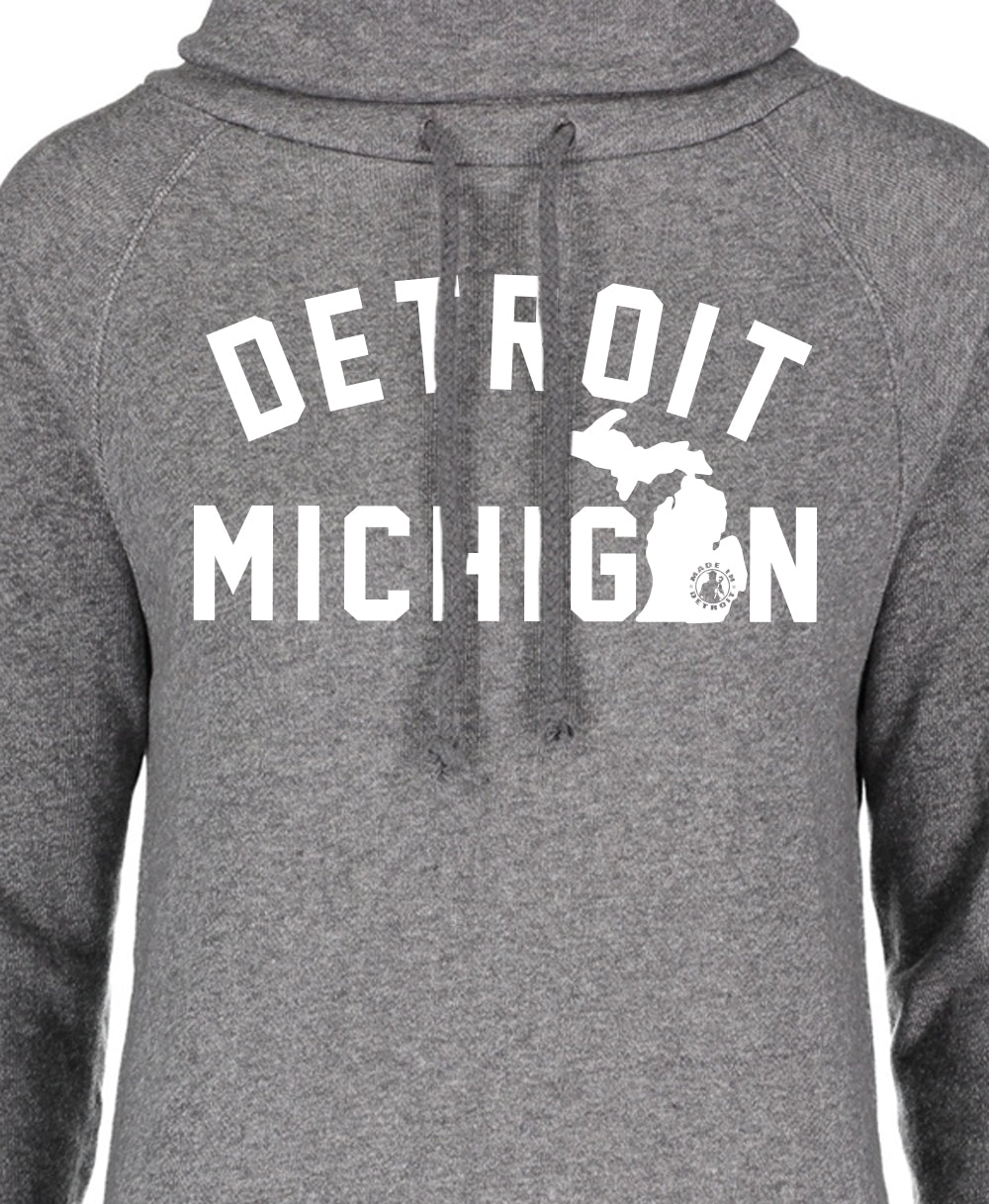 Detroit, MI Grey Funnel Neck Fleece