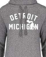 Detroit, MI Grey Funnel Neck Fleece