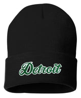 Detroit Shamrock Script Beanie