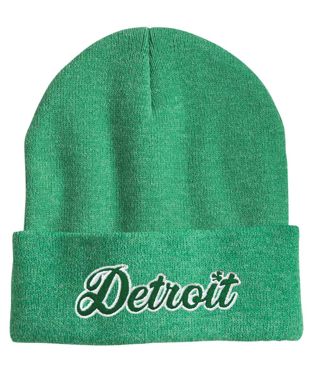 Detroit Shamrock Script Beanie