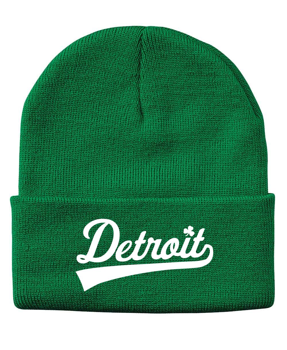 Detroit Clover Script Beanie