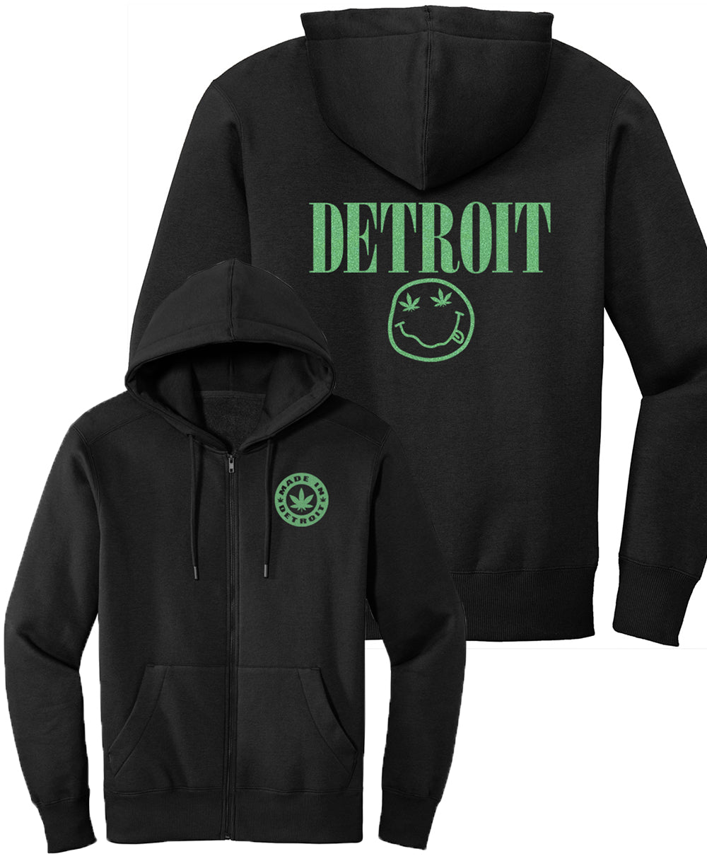 Black Zip Ups w/ Metallic Green