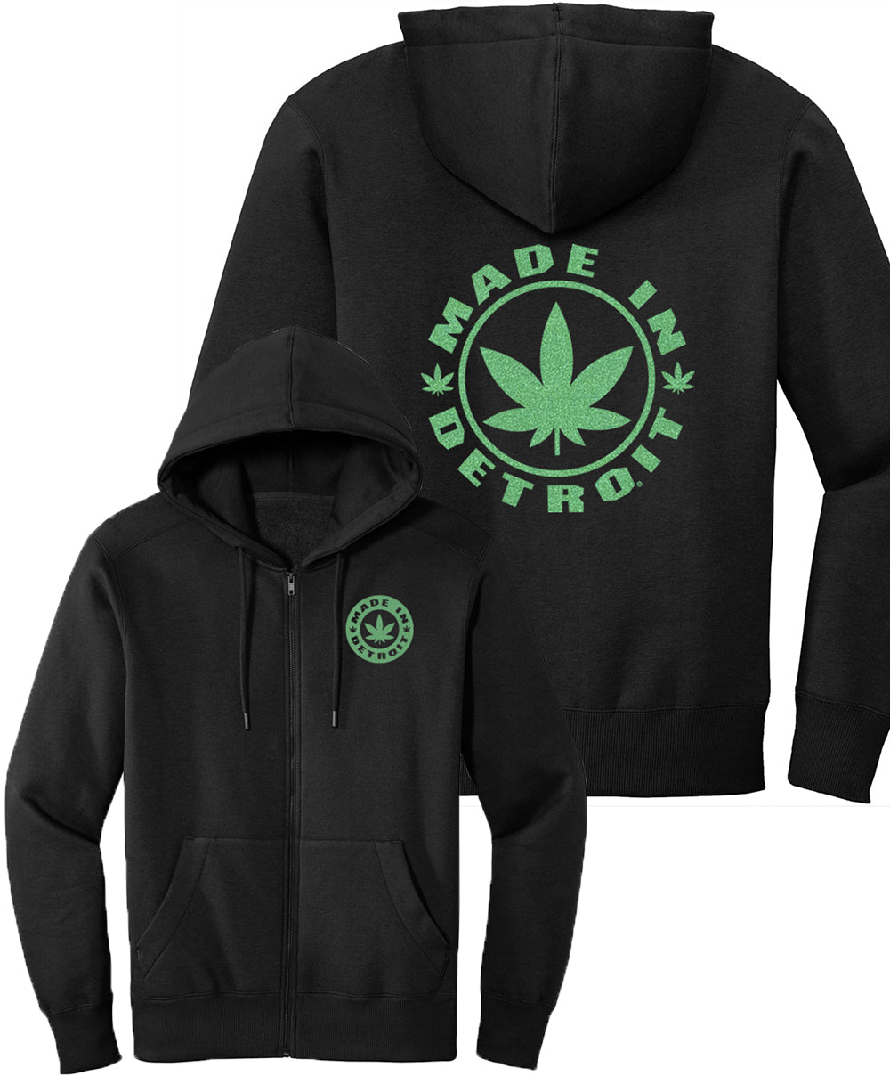 Black Zip Ups w/ Metallic Green