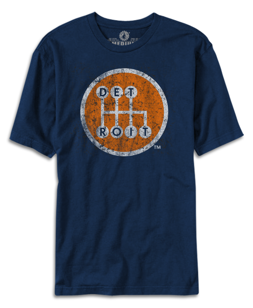 DETROIT TIGERS Genuine Merchandise Medium MEN'S T SHIRT Blue W/ Orange  Logo
