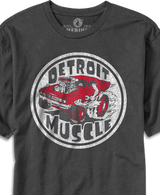 Detroit Muscle Roach design printed on Smoke T-shirt