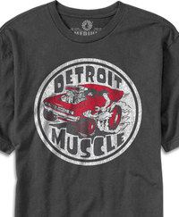 Detroit Muscle Roach design printed on Smoke T-shirt