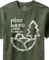 Pine Knob Music Theatre Print on Olive Green T-shirt