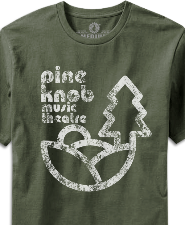 Pine Knob Music Theatre Print on Olive Green T-shirt