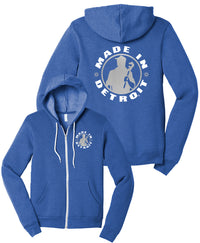 Heather True Royal Zip Up w/ Silver MID Back