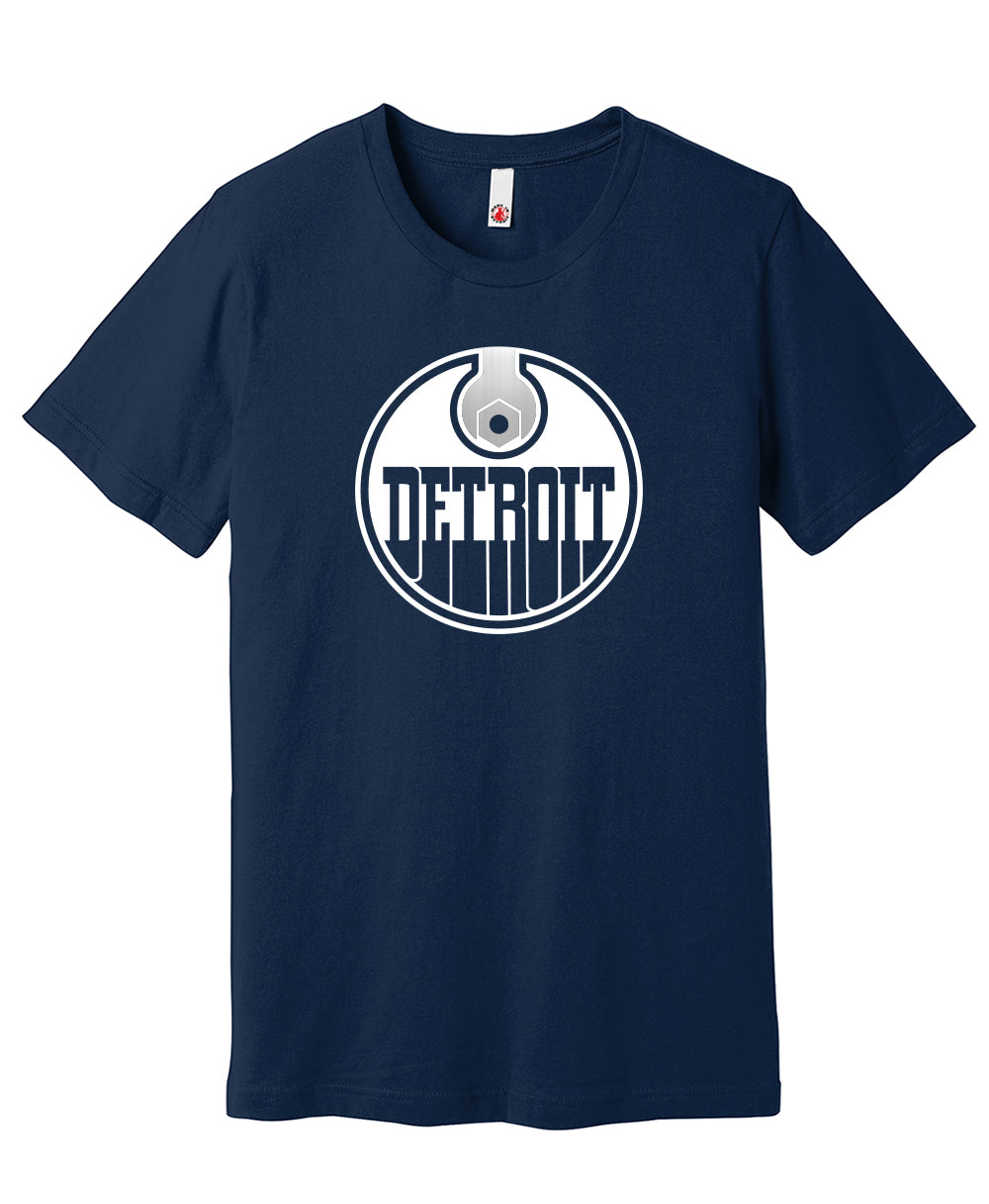 D R Detroit Rebels (0050) Detroit Tiger T-Shirt Looking for Trouble, Detroit T-shirts LLC Navy / Medium