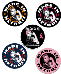 Rosie the Riveter 4" Stickers - Various Colors