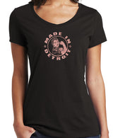 Rose Gold Black Missy V-neck