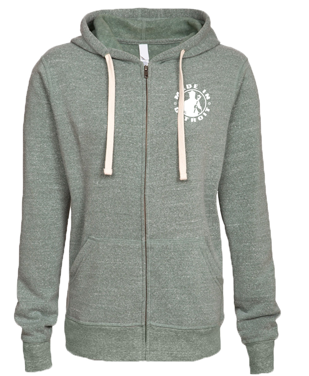 MID Ladies Green Triblend Zip-Up