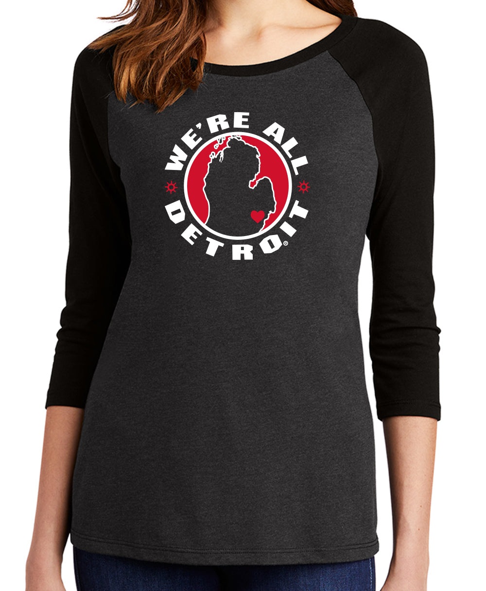 Ladies We're All Detroit 3/4 Sleeve Raglan