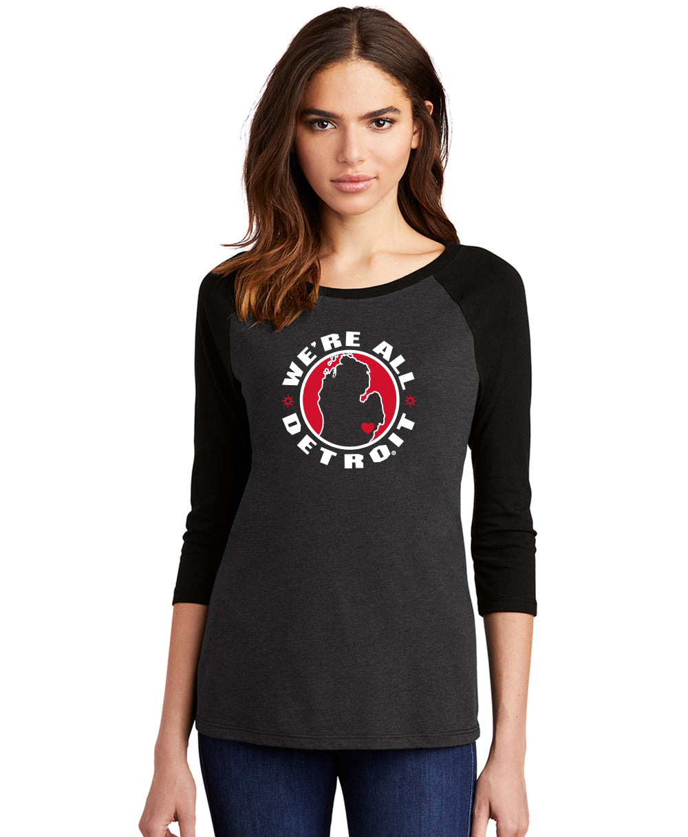 Ladies We're All Detroit 3/4 Sleeve Raglan