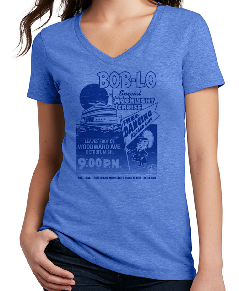 Ladies Boblo Heather Blue V-Neck