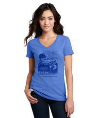 Ladies Boblo Heather Blue V-Neck